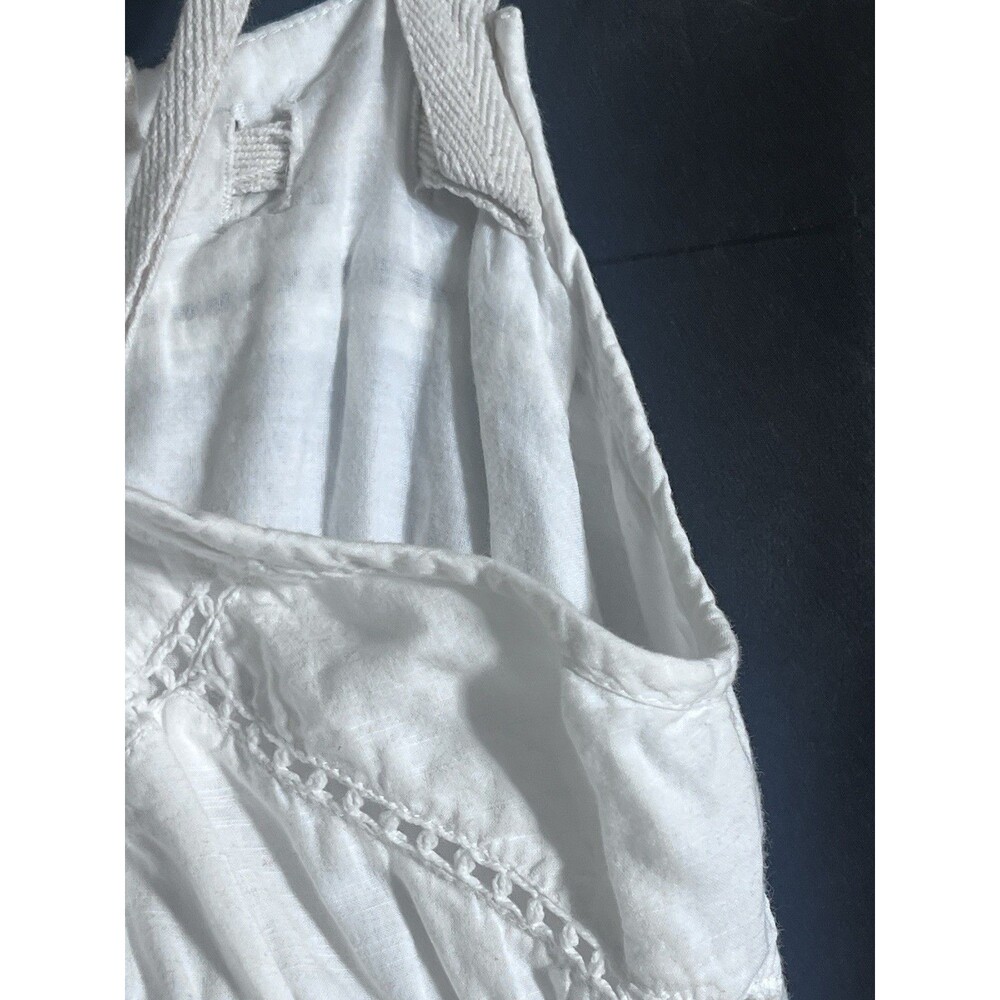 O’Neill Dress White M Tie Embroidered Festival Beach Boho Cowgirl Flowy Cotton - Picture 2 of 10